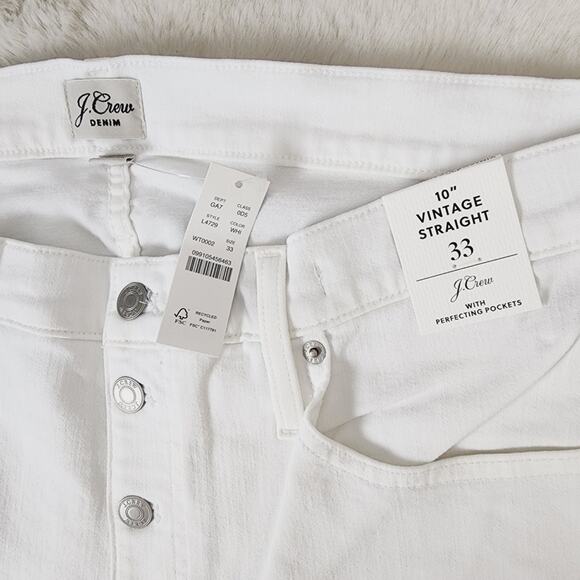NEW J. Crew White Vintage 10" Straight Leg High Waisted Jean - Picture 8 of 8